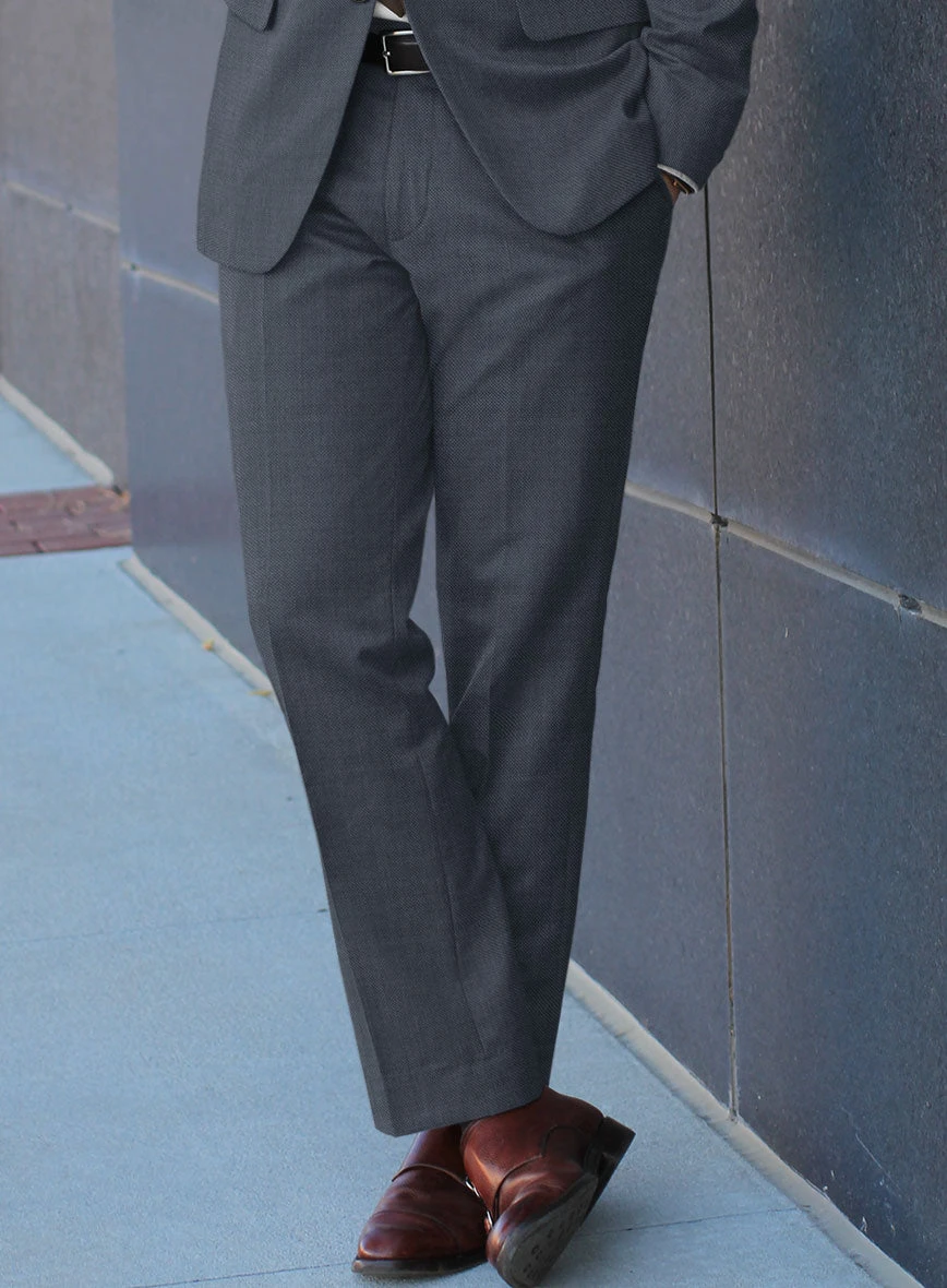 Scabal Isin Twill Blue Wool Pants 4 Scabal Isin Twill Blue Wool Pants - Image 2