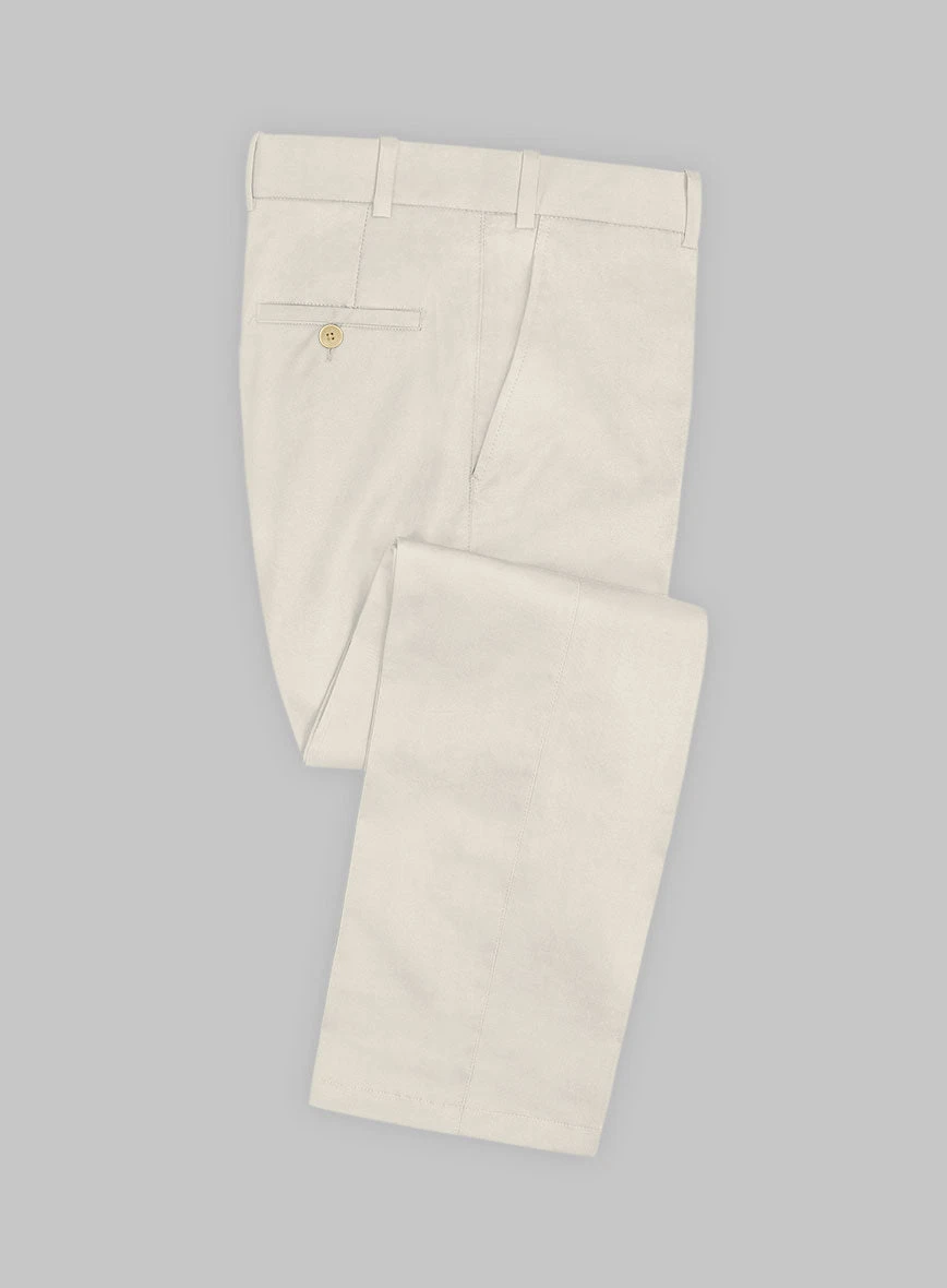 Scabal Light Fawn Cotton Stretch Pants 3 Scabal Light Fawn Cotton Stretch Pants