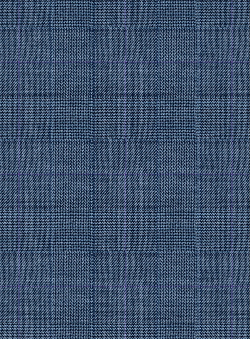 Scabal Londoner Glen Blue Wool Pants 4 Scabal Londoner Glen Blue Wool Pants - Image 2