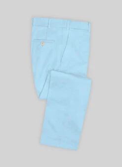 Scabal Pastel Blue Cotton Stretch Pants