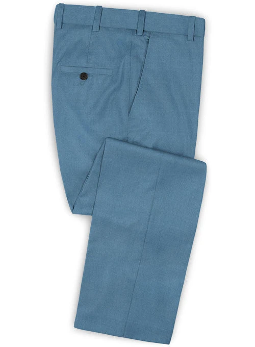 Scabal Steel Blue Wool Pants 3 Scabal Steel Blue Wool Pants