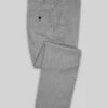 Scabal Tornado Herringbone Light Gray Wool Pants