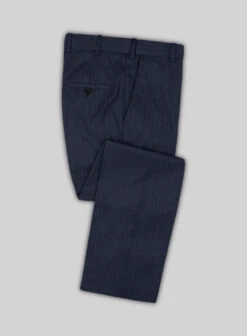 Scabal Rolan Stripe Blue Wool Pants
