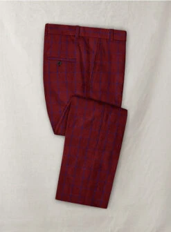 Solbiati Wine Checks Seersucker Pants