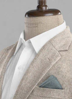 Vintage Herringbone Light Beige Tweed Suit -Men's Clothing Shop vintageherringbonelightbeigetweedsuitlook 3