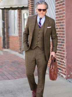 Vintage Glasgow Brown Tweed Suit