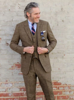 Vintage Glasgow Brown Tweed Suit -Men's Clothing Shop vinteglasgowbrowntwedsuitlk 3