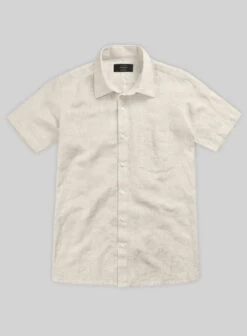 Washed Beige Cotton Linen Shirt