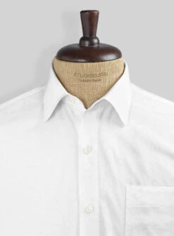 White Stretch Poplene Shirt -Men's Clothing Shop whitestretchpoplenefullslvshirtlk