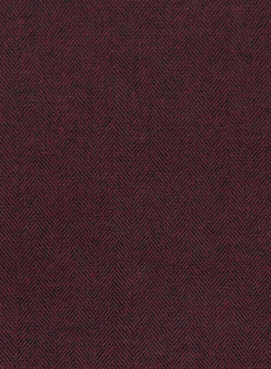 Wine Herringbone Tweed Suit 8 Wine Herringbone Tweed Suit - Image 6